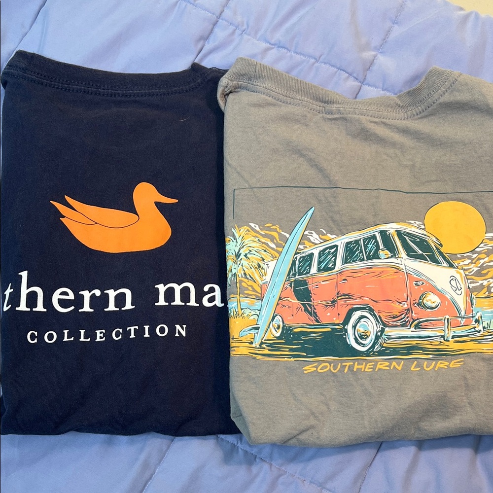 Lot of 2- Southern Marsh / Southern Lure Youth T-Shirt Youth Large